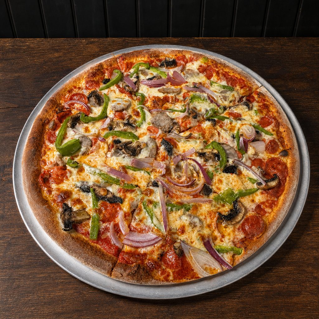 The Works Pizza.