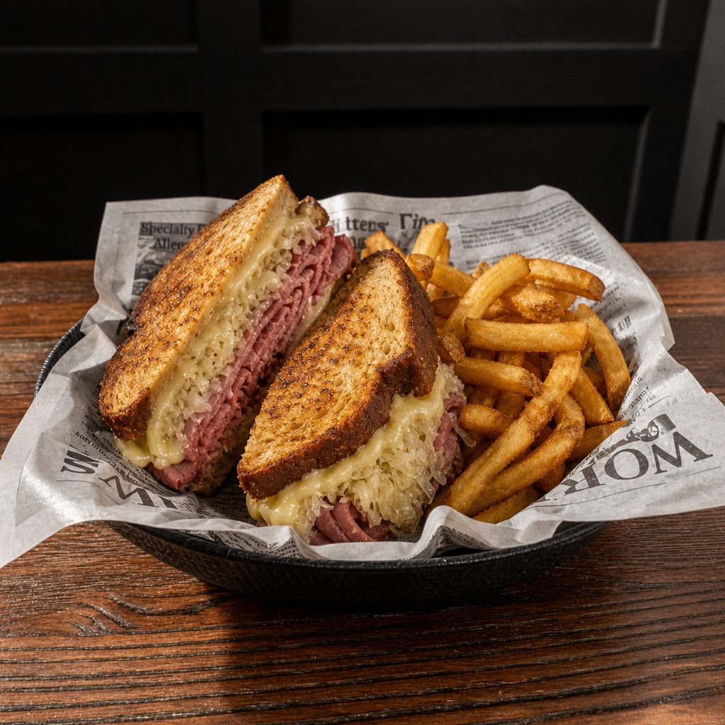 Corned Beef Reuben Sandwich.