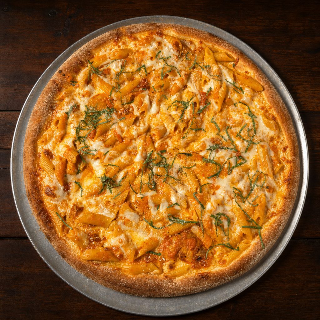 Penne Vodka Pizza.
