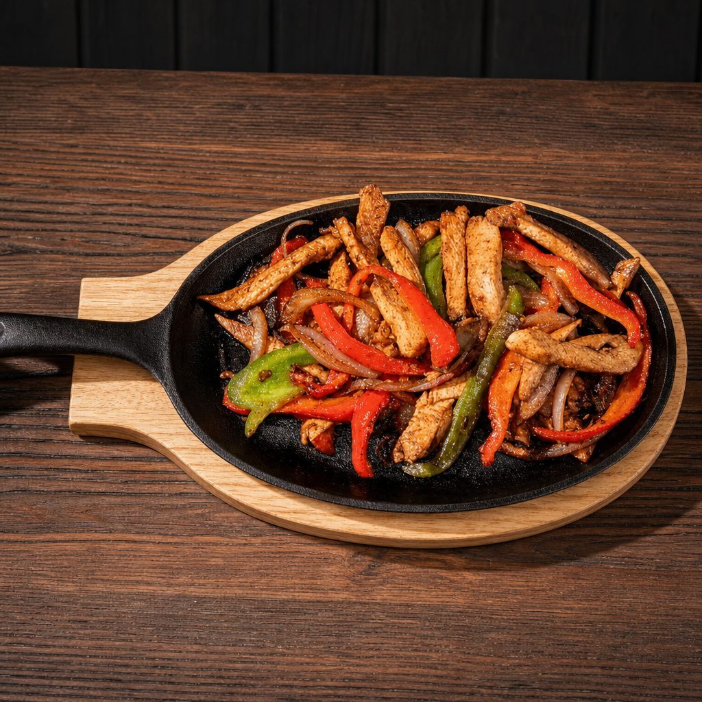 Chicken or Steak Fajitas.