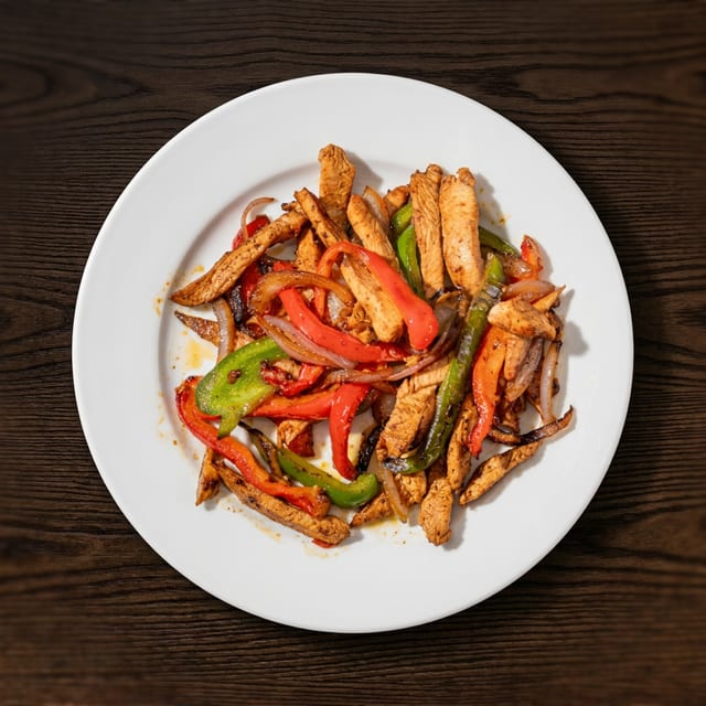 Chicken or Steak Fajitas.